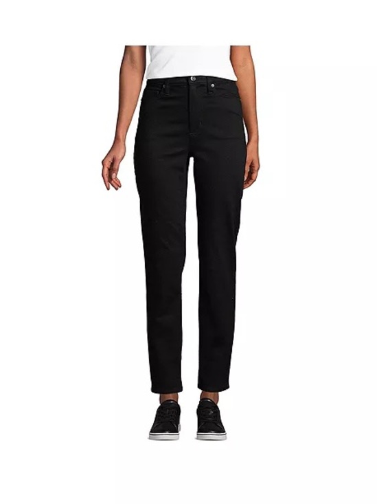 Lands' End Denim - Lands' End NWOT Black Straight Leg Jeans sz 12-Stretch!